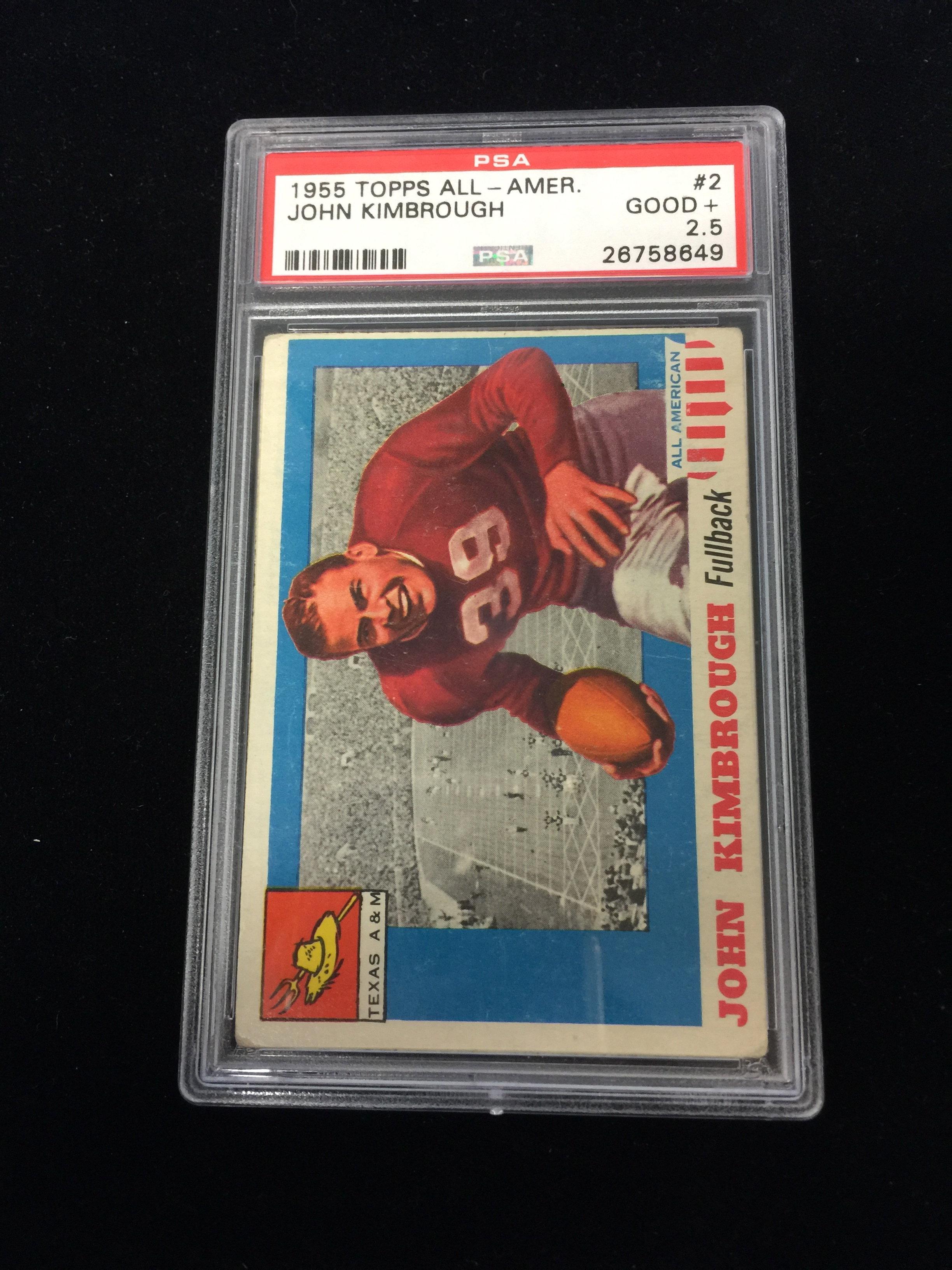 PSA Graded 1955 Topps All-American #2 John Kimbrough Football Card