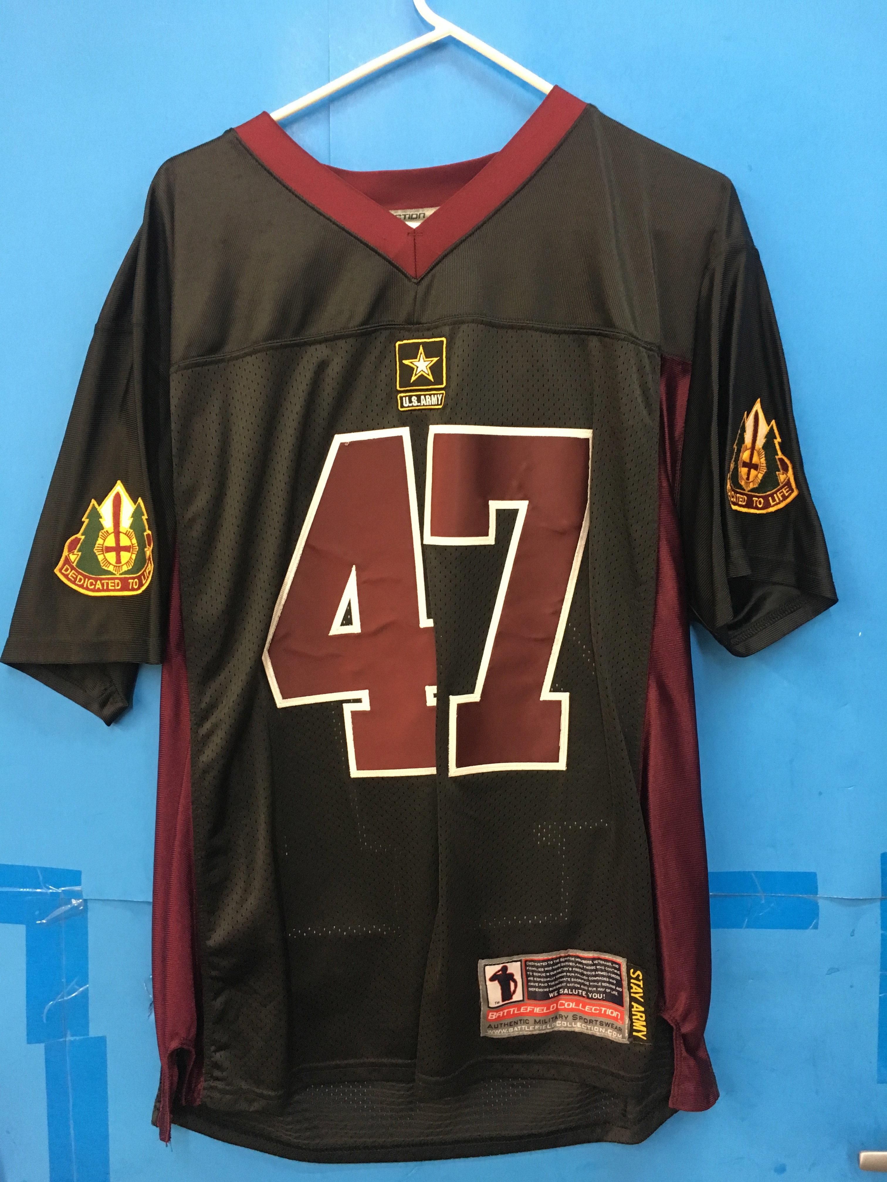 United States Army Battlefield Collection Black and Maroon Stitched Number Jersey - Size Large