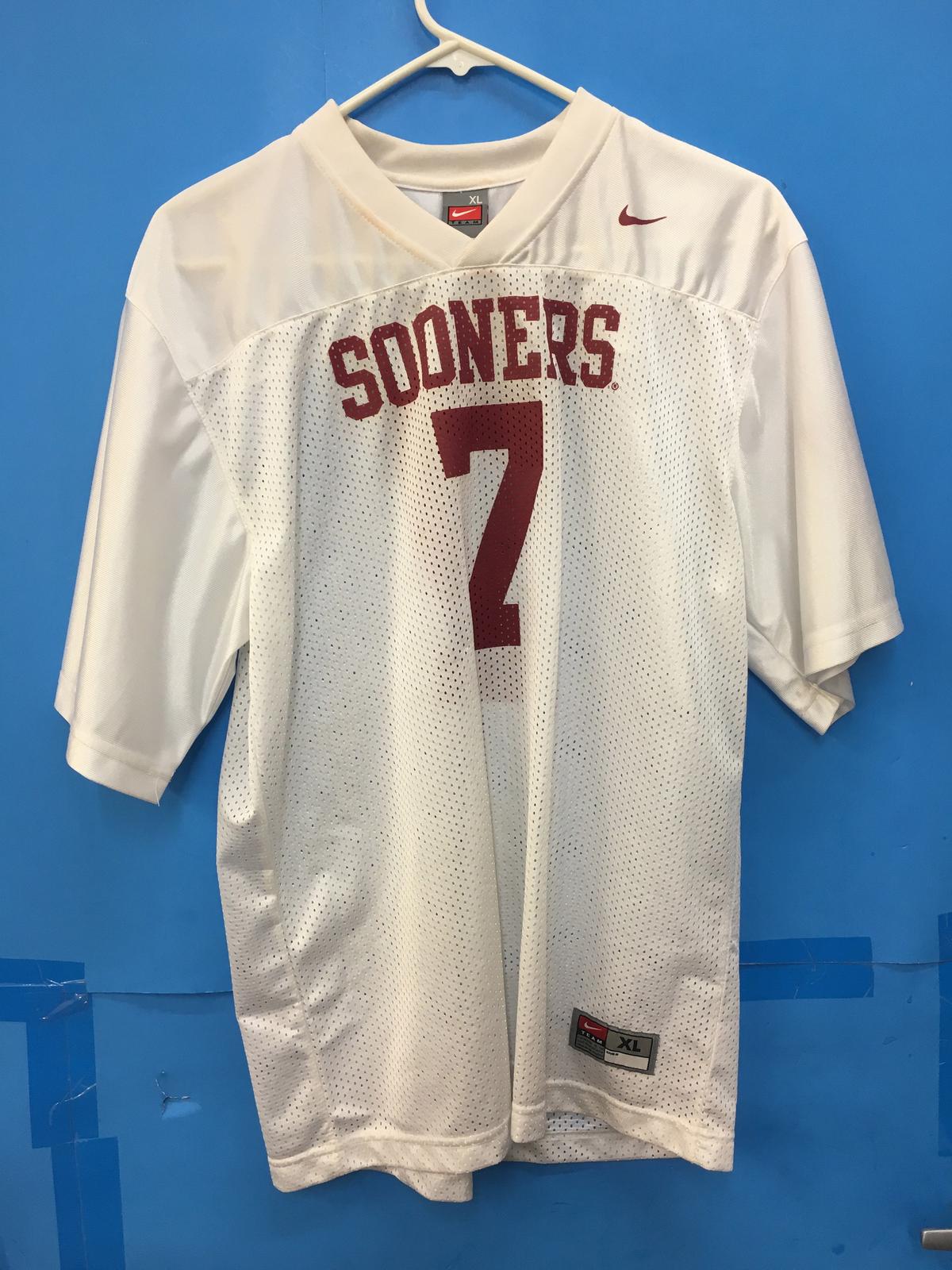 Nike Oklahoma Sooners White Screen Printed #7 Jersey - Size XL