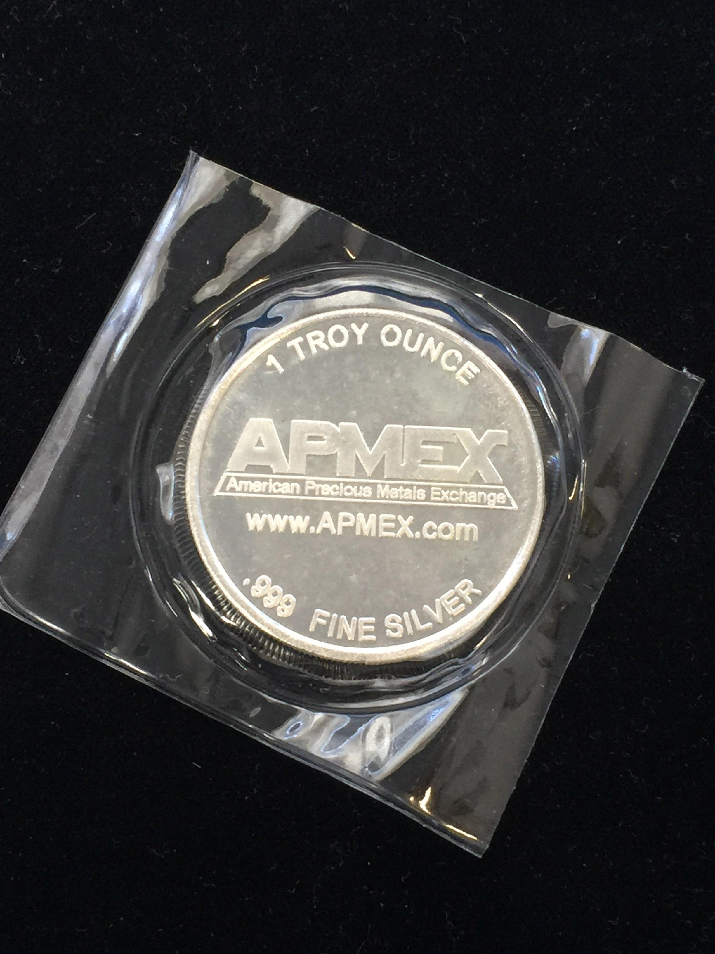 1 Troy Ounce .999 Fine Silver APMEX American Precious Metals Silver Bullion Round Coin