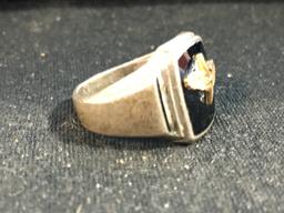 RARE Sterling Silver & 12K Gold US Air Force Pilot Wings Vintage Ring - Size 4.5