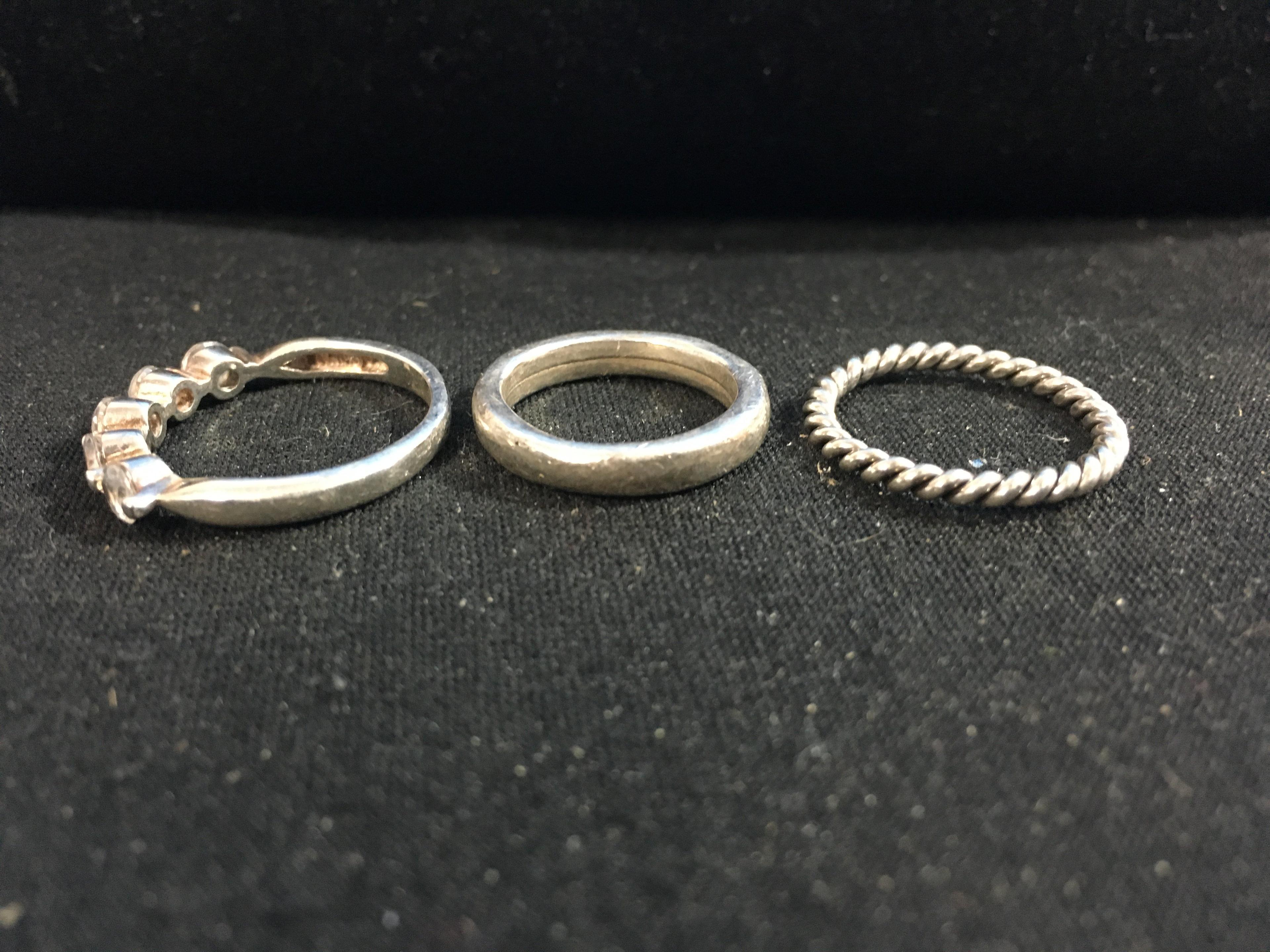 3 Sterling Silver Rings