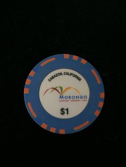 Vintage Morongo Casino - Cabazon, California $1 Casino Chip - RARE