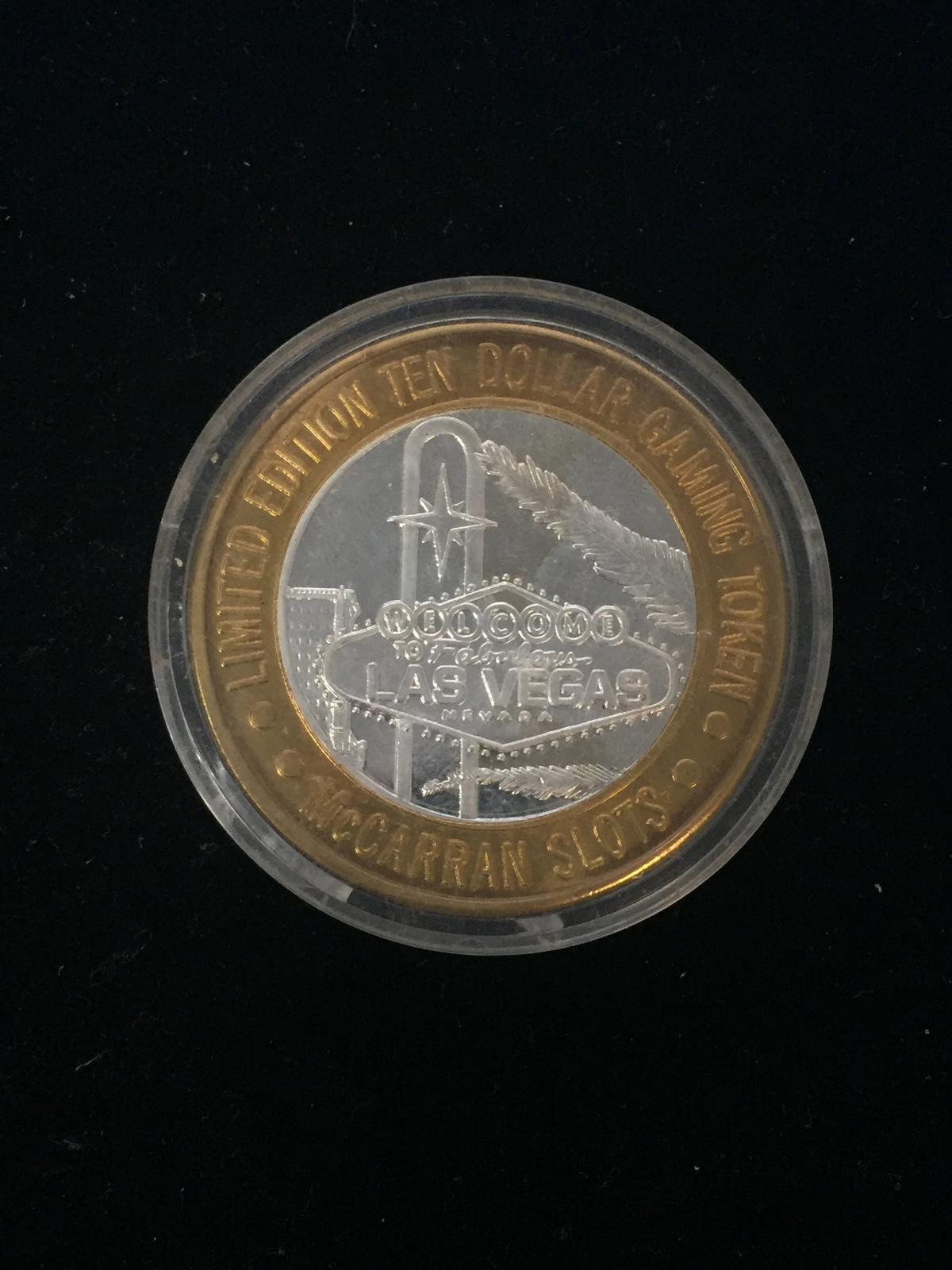 RARE Welcome To Las Vegas .999 Fine Silver Strike $10 Gaming Token