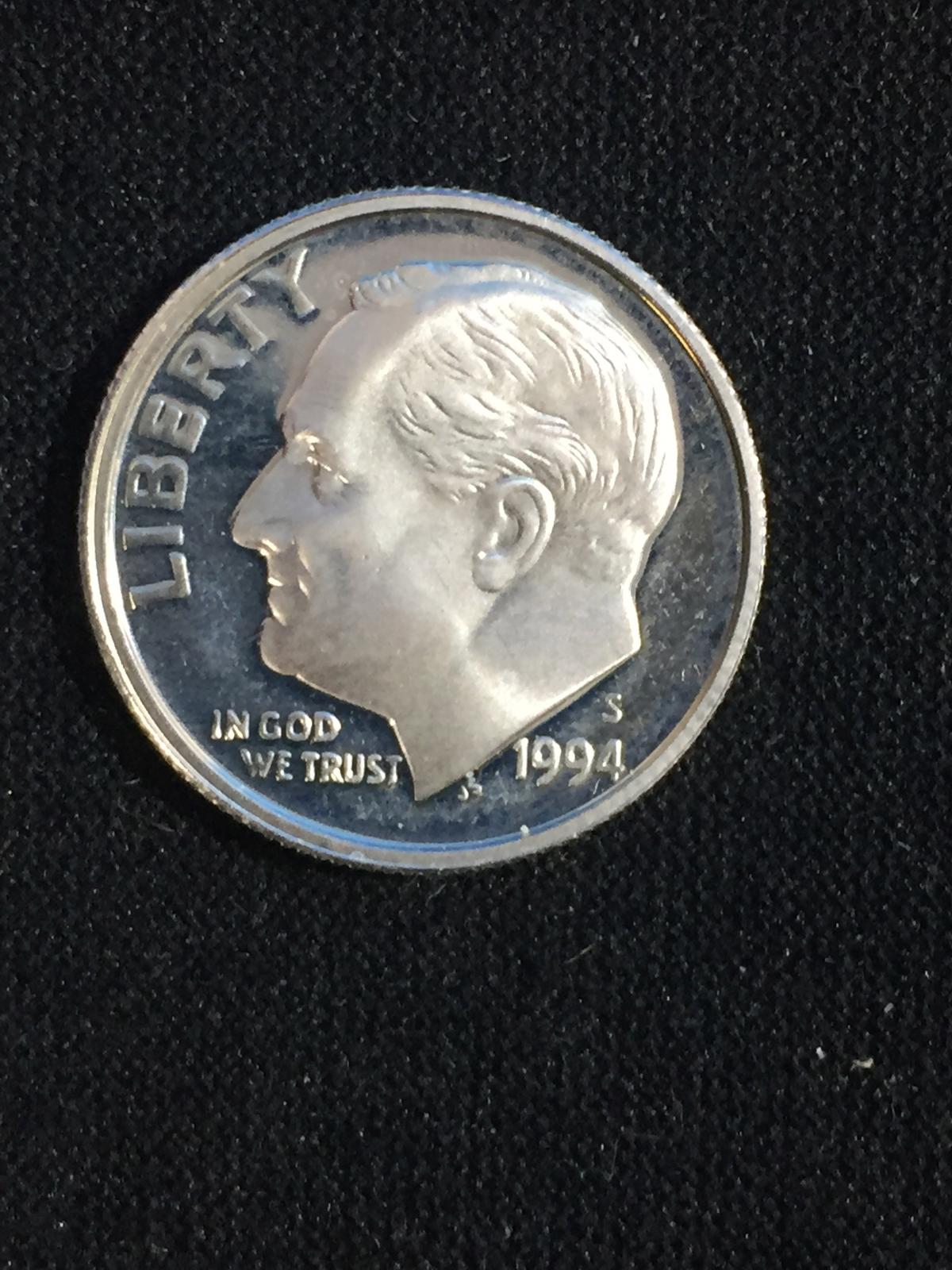 1994-S Silver Proof US Mint Roosevelt Dime - 90% Silver Coin