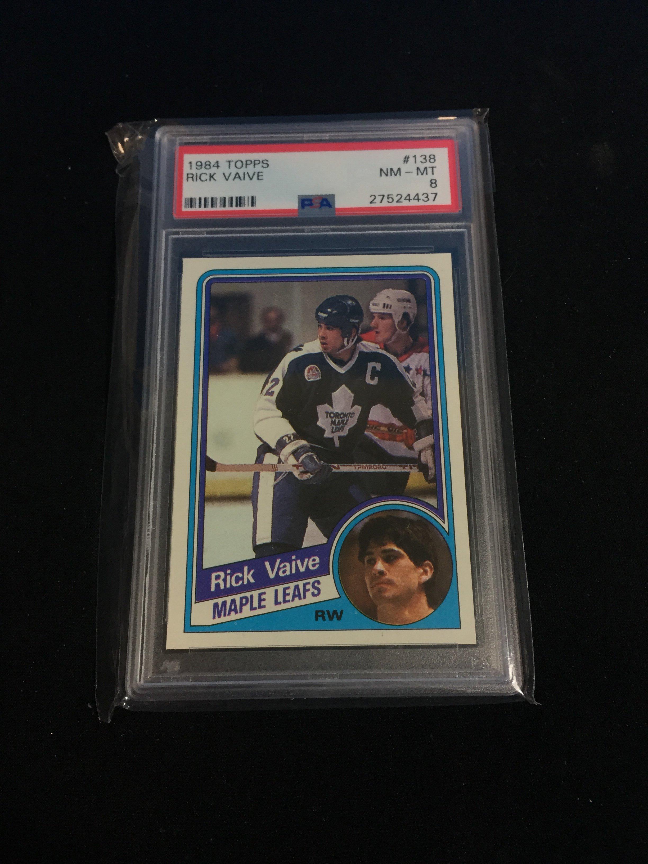 PSA Graded 1984-85 Topps Rick Vaive Maple Leafs - NMMT 8 - A008