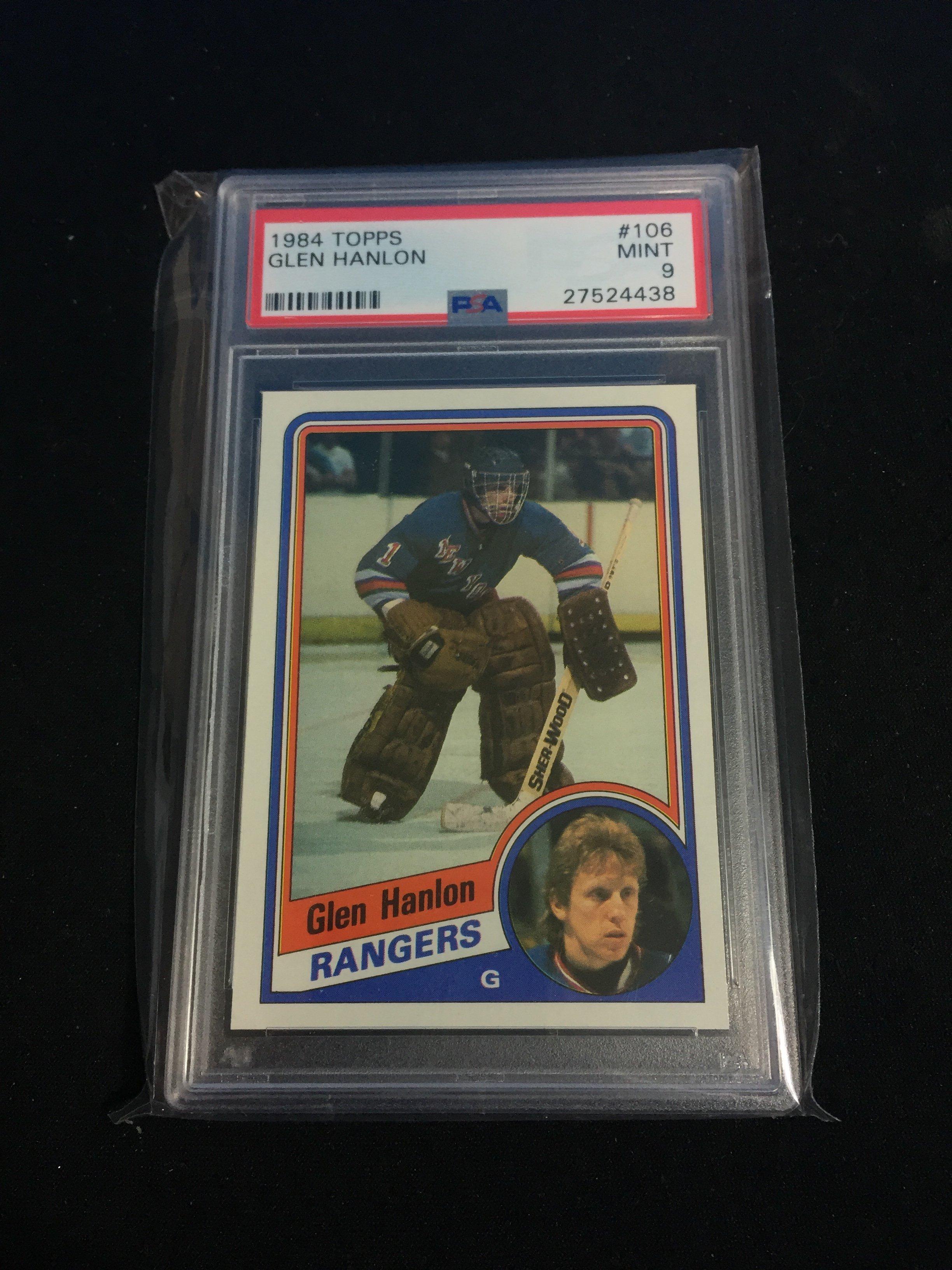 PSA Graded 1984-85 Topps Glen Hanlon Rangers - Mint 9 - A009