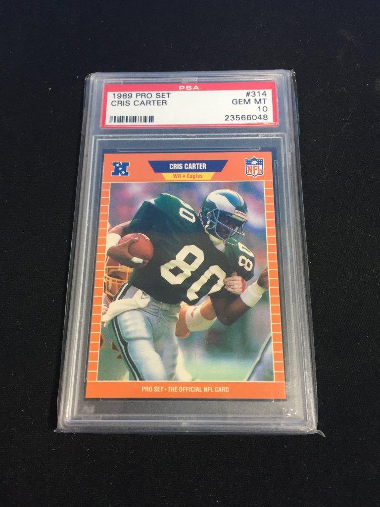 GRADED 1989 Pro Set #314 Cris Carter RC Vikings PSA 10 Gem Mint B001