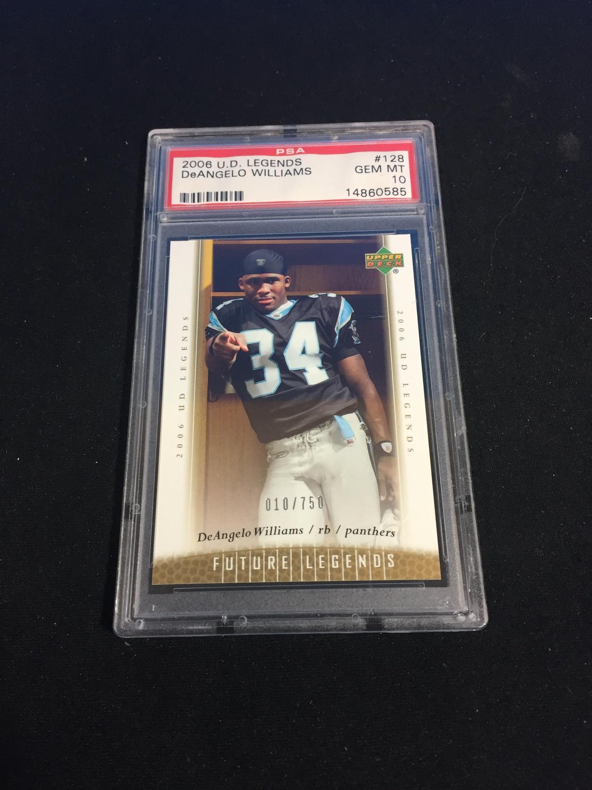 GRADED 2006 UD Legends DeAngelo Williams RC /750 PSA 10 Gem Mint B010