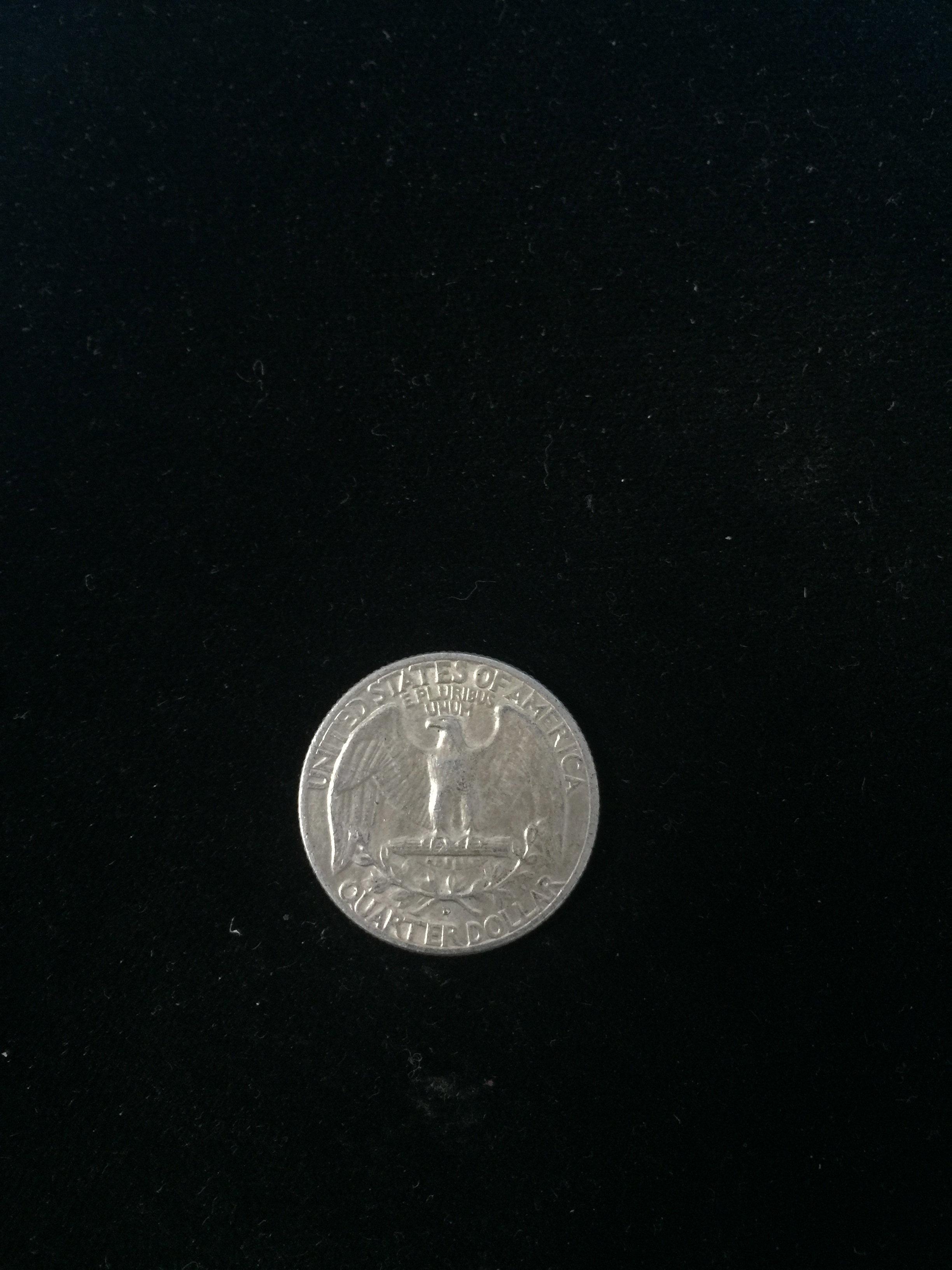 1964-D United States Washington Quarter Dollar - 90% Silver Coin