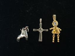 3 Sterling Silver Pendants