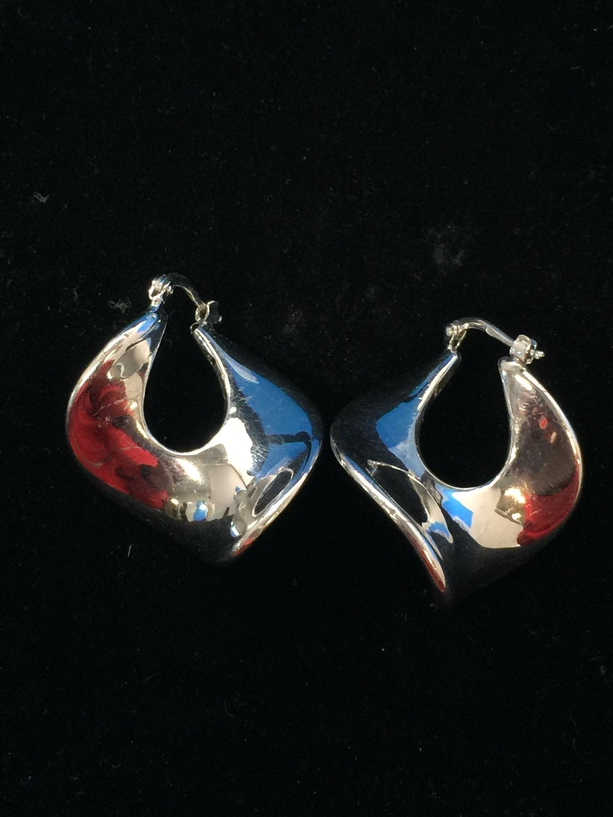 Puffy Spiral Sterling Silver Earrings