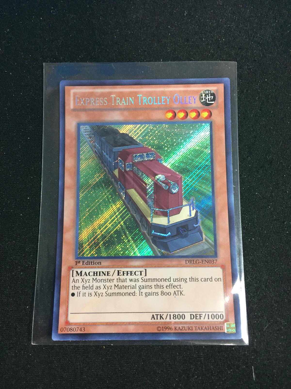 Holo Yu-Gi-Oh! Card - Express Train Trolley Olley DRLG-EN037 Secret Rare