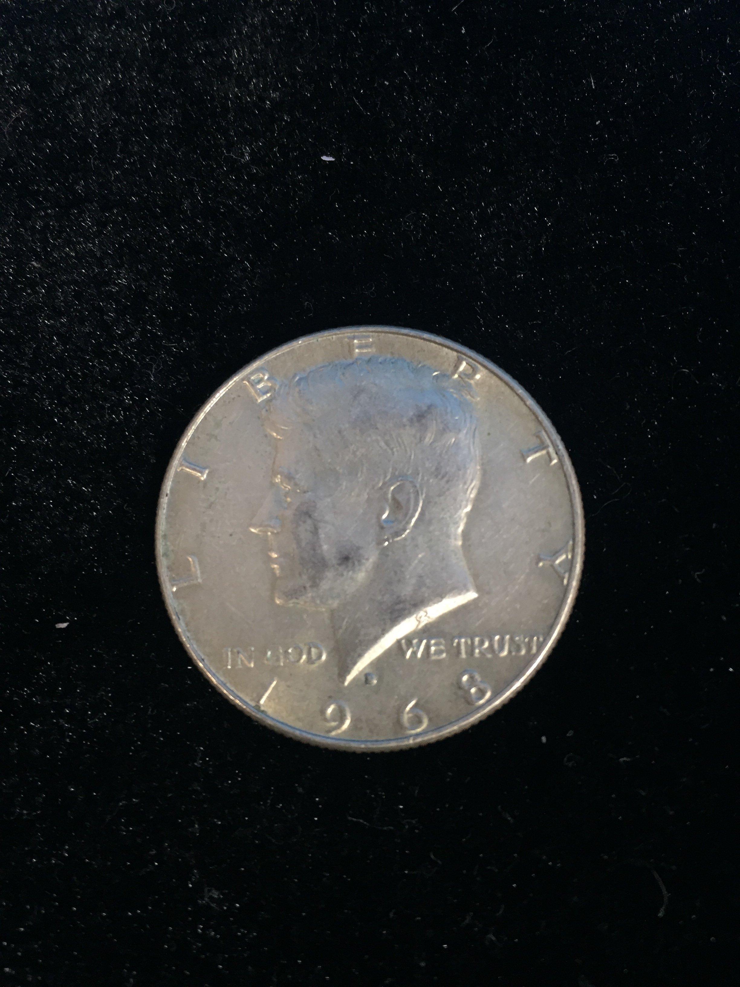 1968-D United States Kennedy Half Dollar - 40% Silver Coin