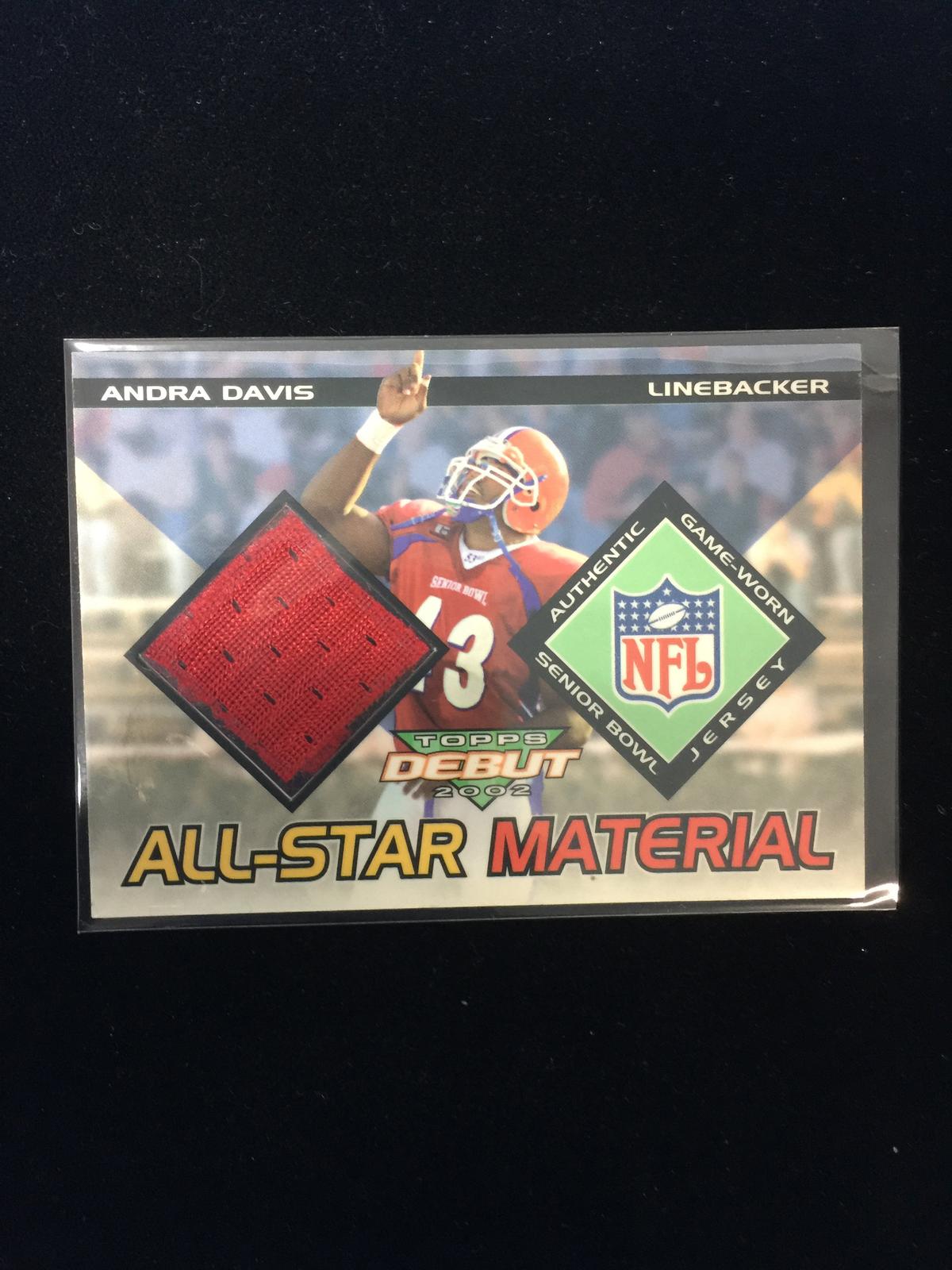 2002 Topps Debut All-Star Material Audra Davis Jersey Card