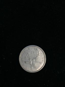 1960 Canadian Silver Quarter - 80% Silver Coin