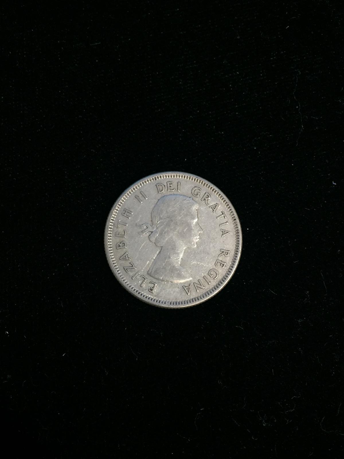 1960 Canadian Silver Quarter - 80% Silver Coin