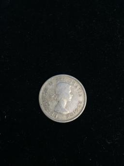 1957 Canadian Silver Quarter - 80% Silver Coin