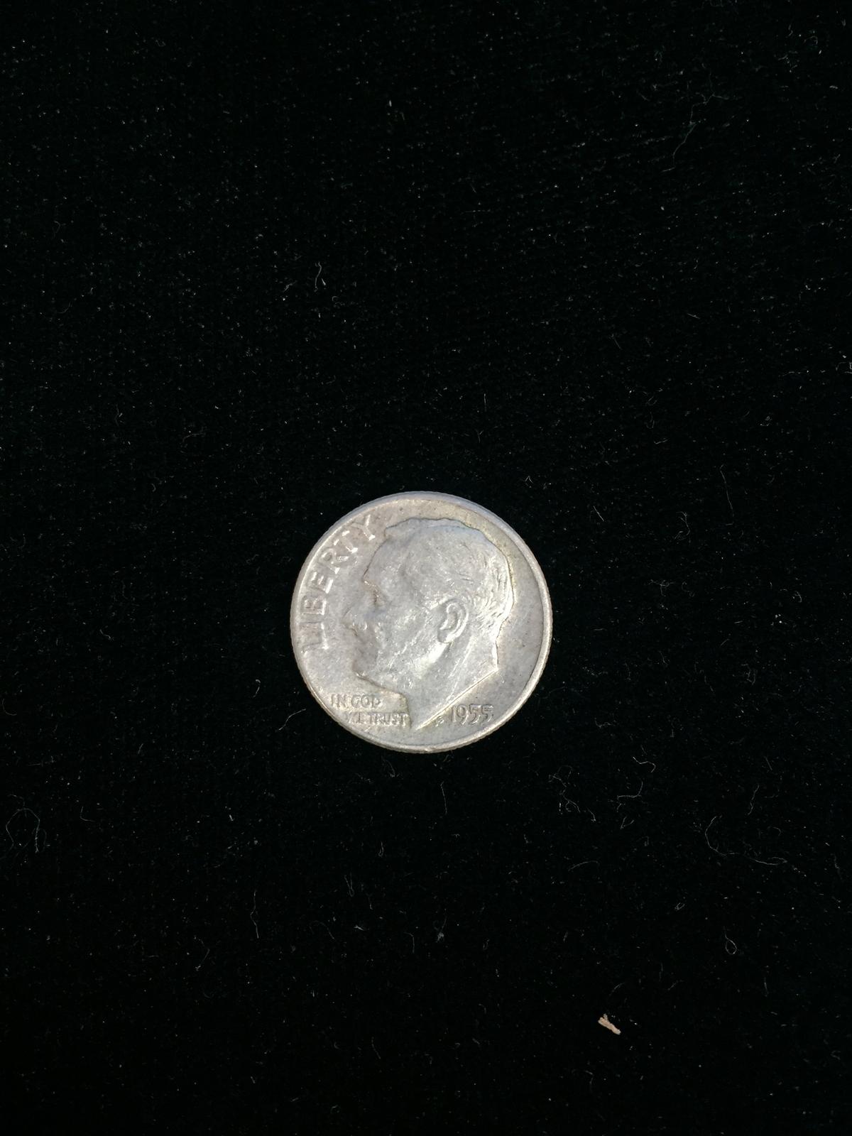 1955-D United States Roosevelt Dime - 90% Silver Coin