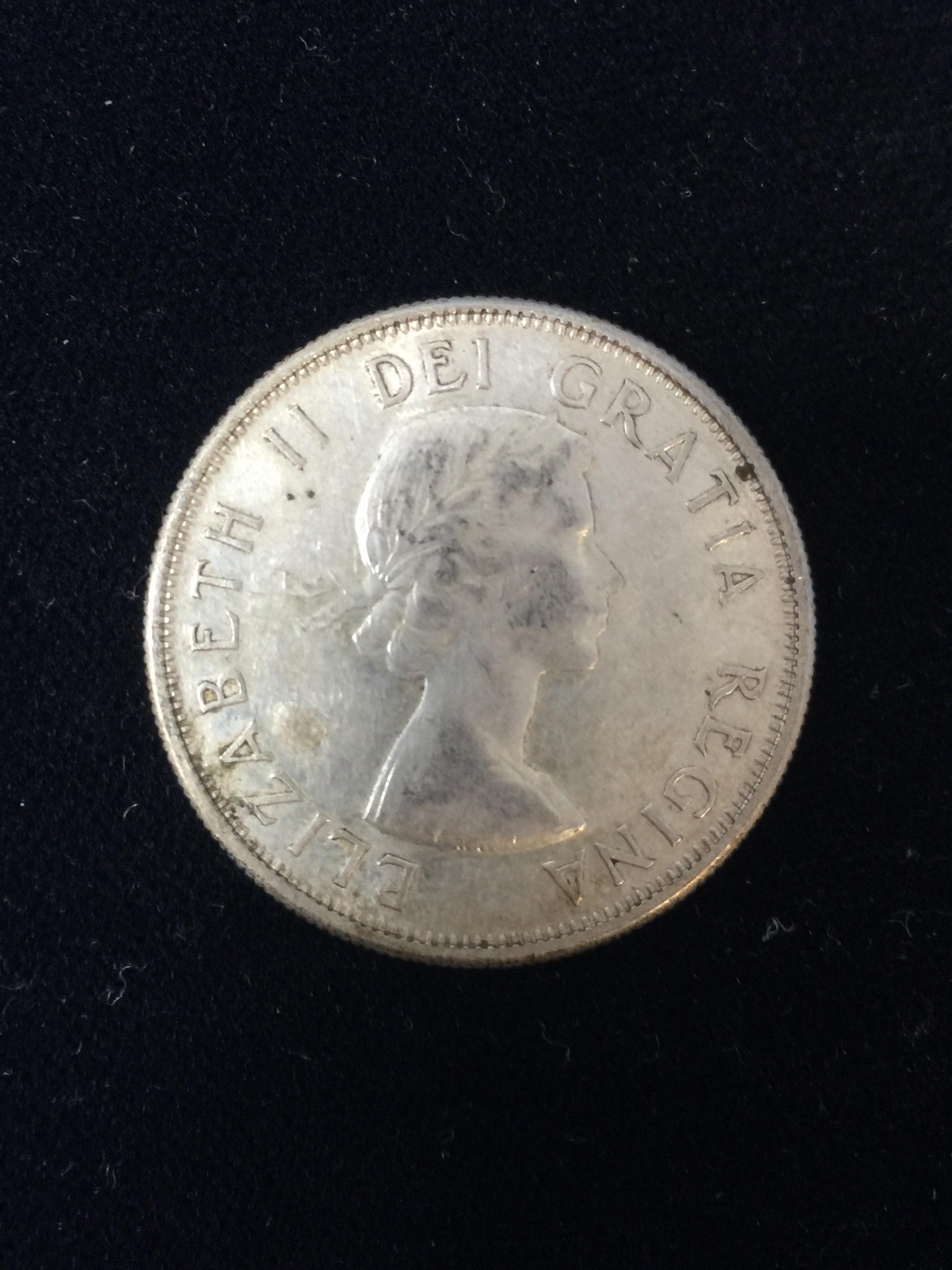 1959 Canadian Half Dollar - 80% Silver Coin