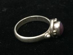 Purple Tiger's Eye Bali Style Sterling Silver Ring - Size 6.5