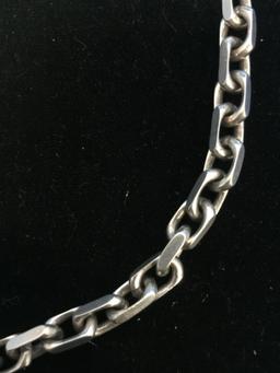 Heavy 20" Sterling Silver Chain Link Necklace - 68 Grams