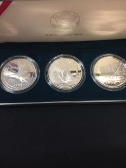 United States Mint Veterans Silver Dollars (3) Proof Set - 90% Silver Coins