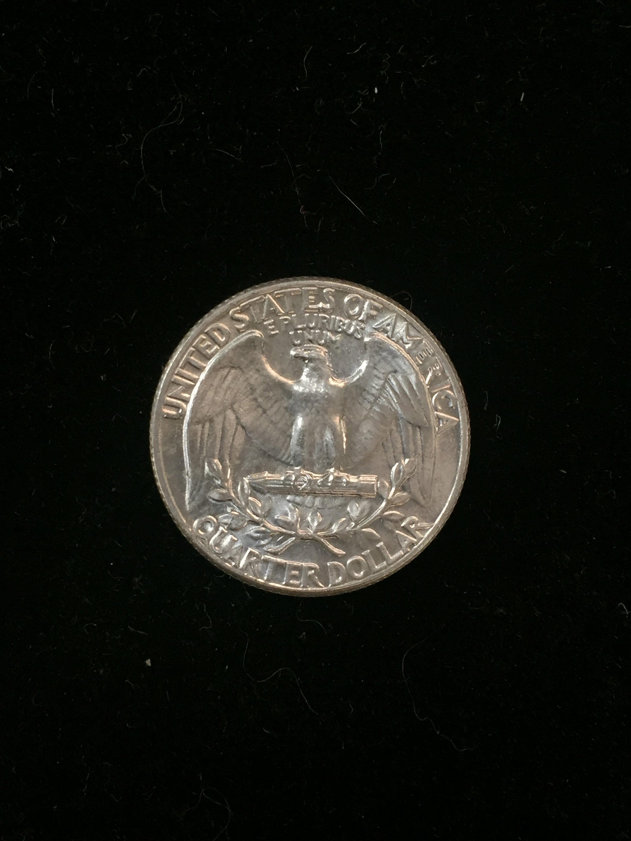 1964-United States Washington Quarter - 90% Silver Coin BU Condition