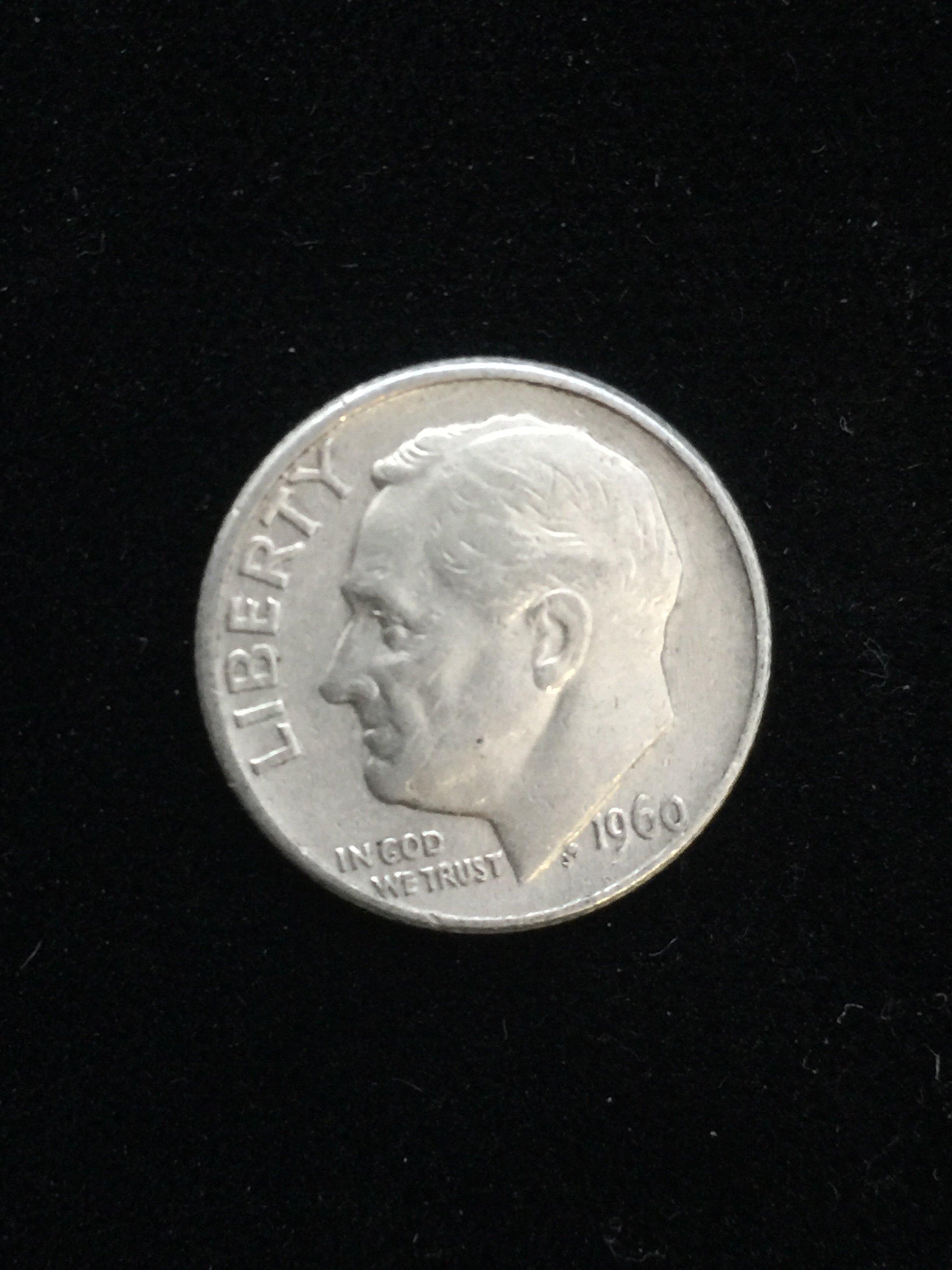 1960-D United States Roosevelt Dime - 90% Silver Coin