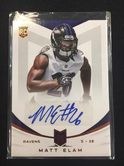 2013 Panini Momentum Matt Elam Ravens Rookie Autograph Card /599