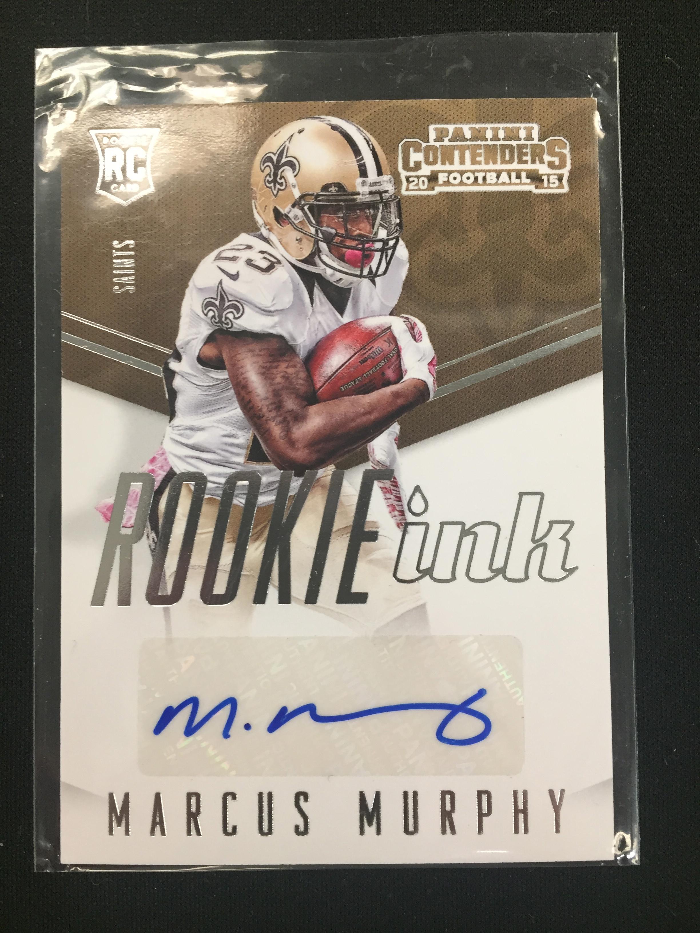 2015 Panini Contenders Marcus Murphy Saints Rookie Autograph Card