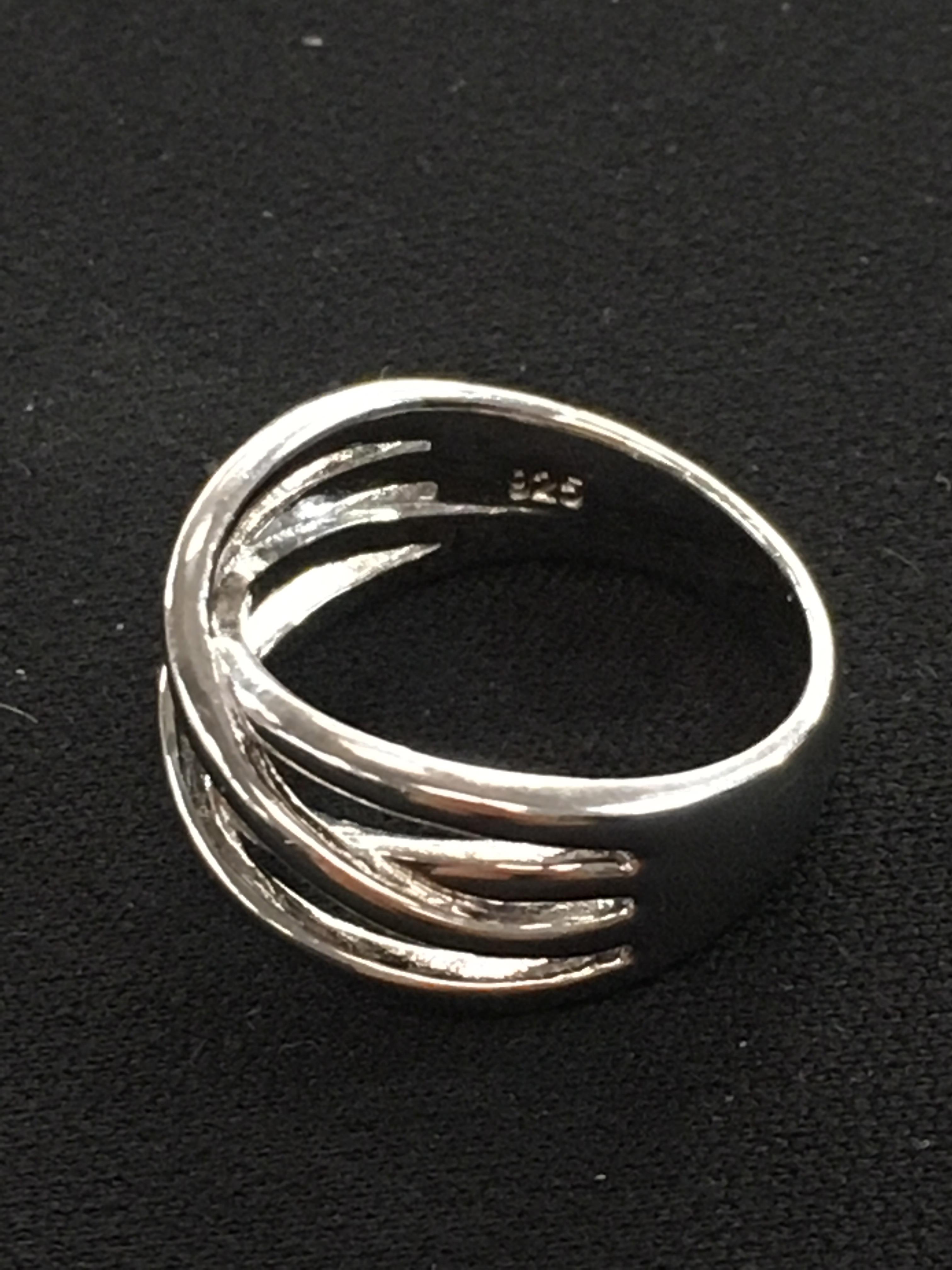 Modernist Celtic Knot Sterling Silver Ring Band - Size 6