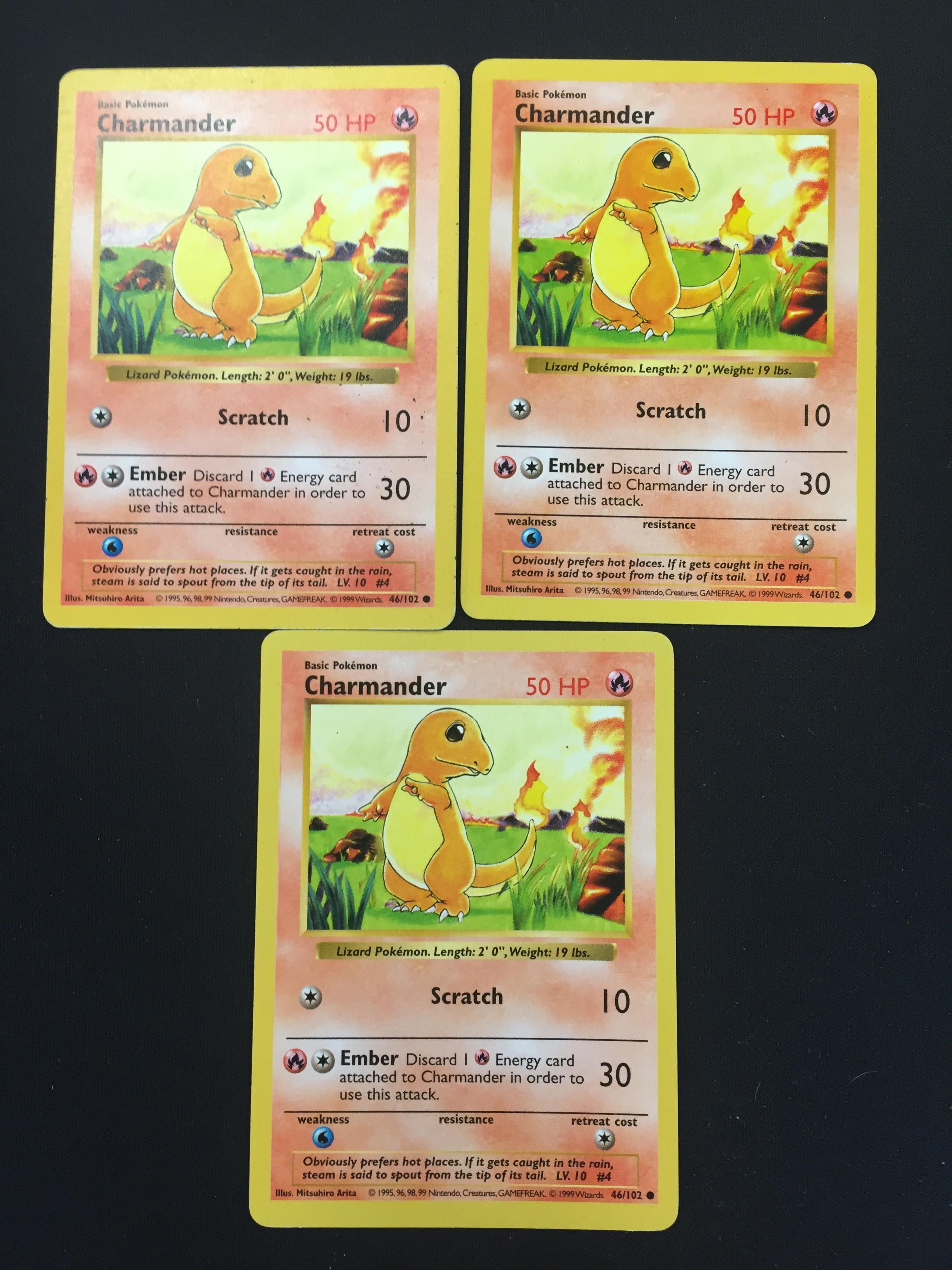 Pokemon Charmander Shadowless Base Set Card 46/102