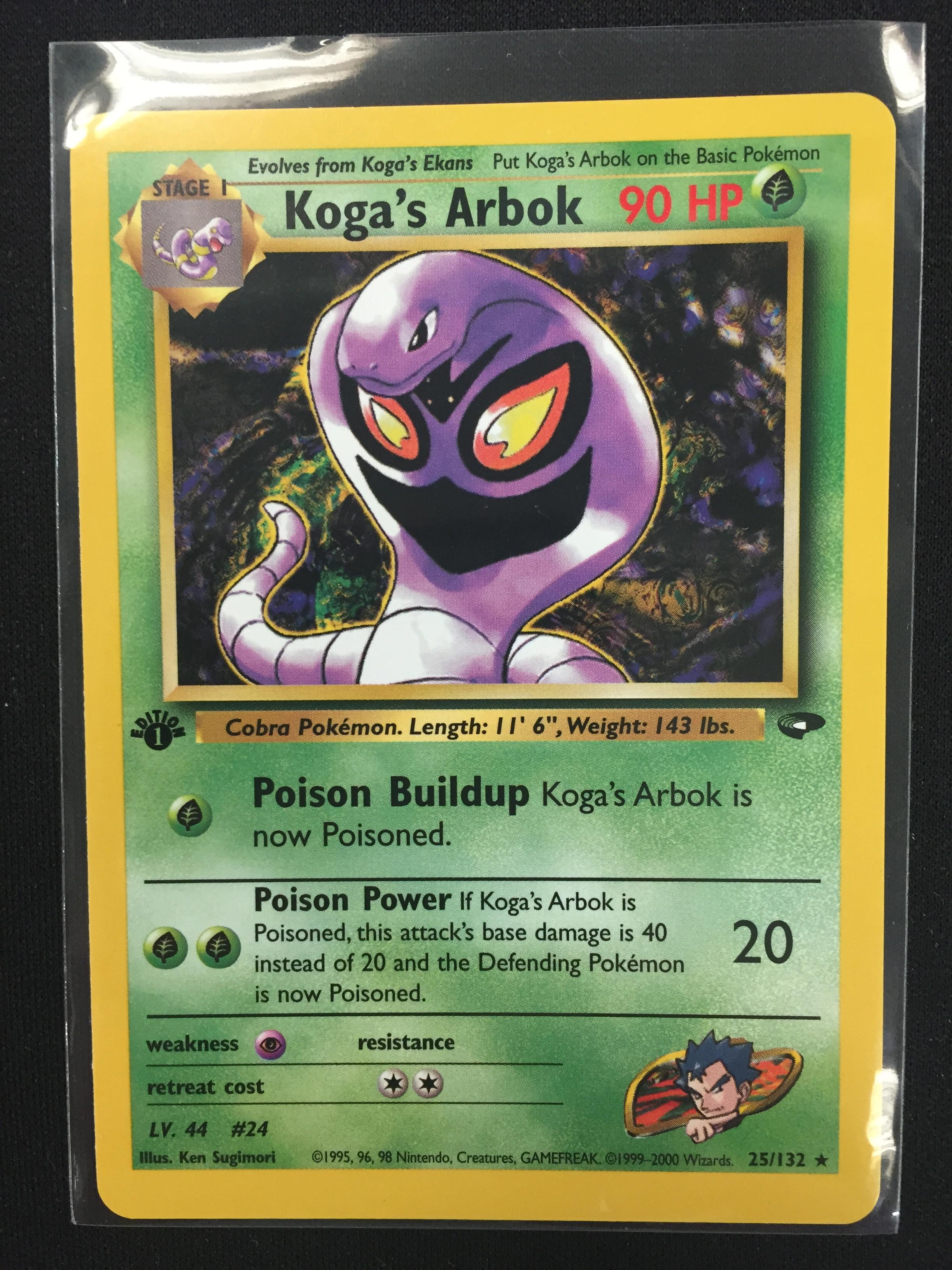 Pokemon Koga's Arbok Rare Card 25/132