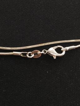 Long 32" Sterling Silver Snake Chain w/ Lobster Claw Clasp