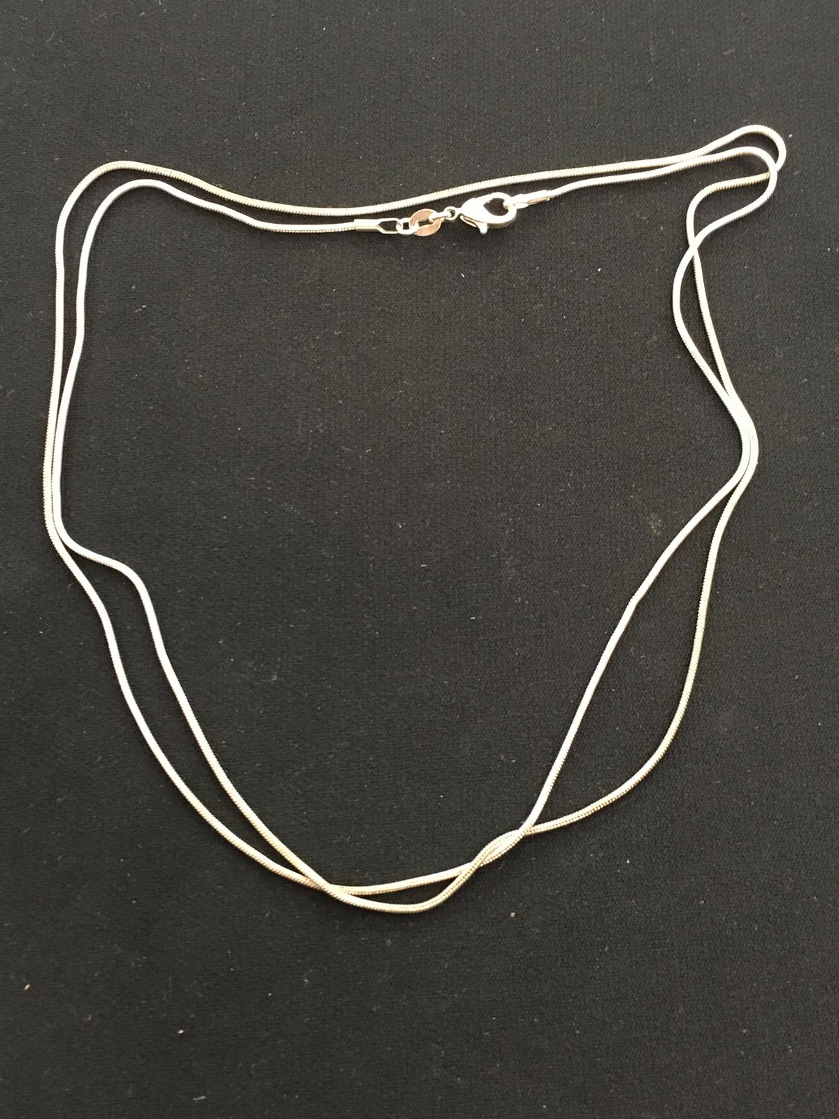 Long 32" Sterling Silver Snake Chain w/ Lobster Claw Clasp