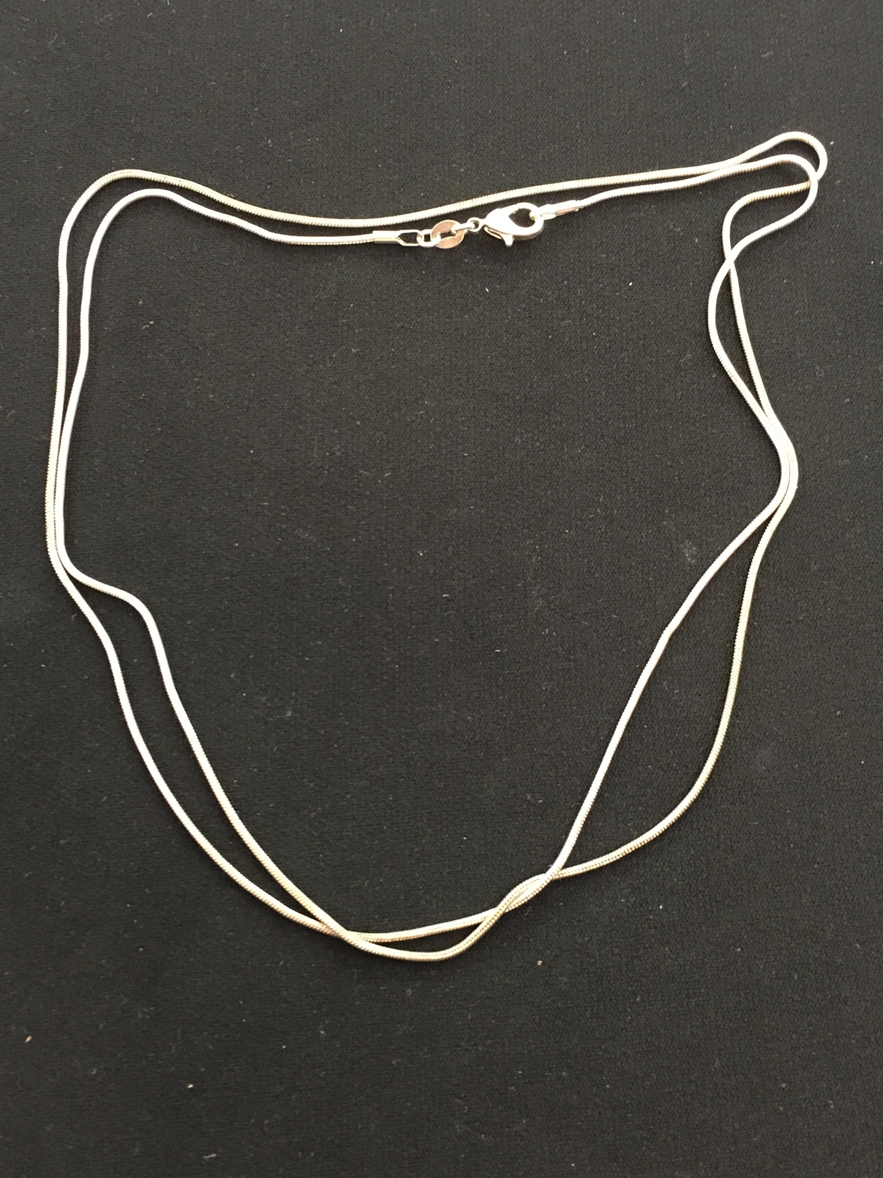 Long 32" Sterling Silver Snake Chain w/ Lobster Claw Clasp