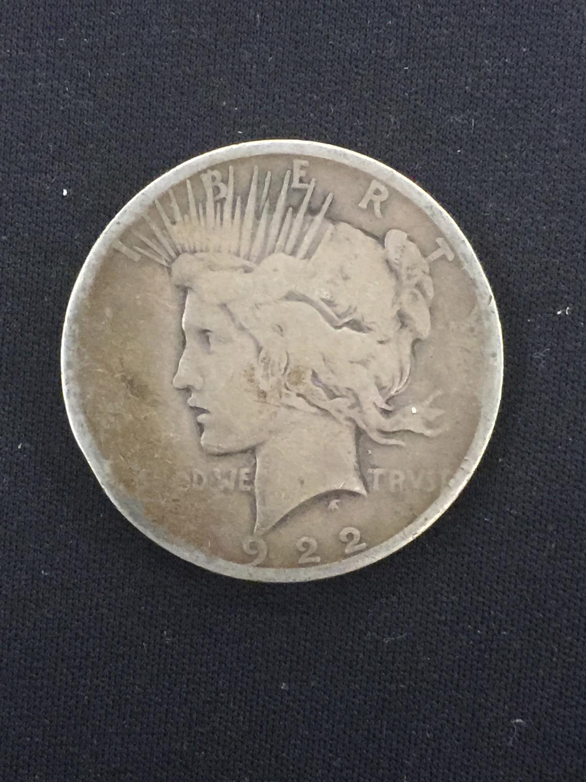 1922-D United States Peace Silver Dollar - 90% Silver Coin