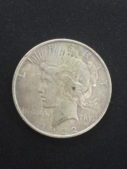 1922-D United States Peace Silver Dollar - 90% Silver Coin