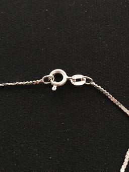 Italian Made Sterling Silver 18" Serpentine Chain w/ Spring Ring Clasp