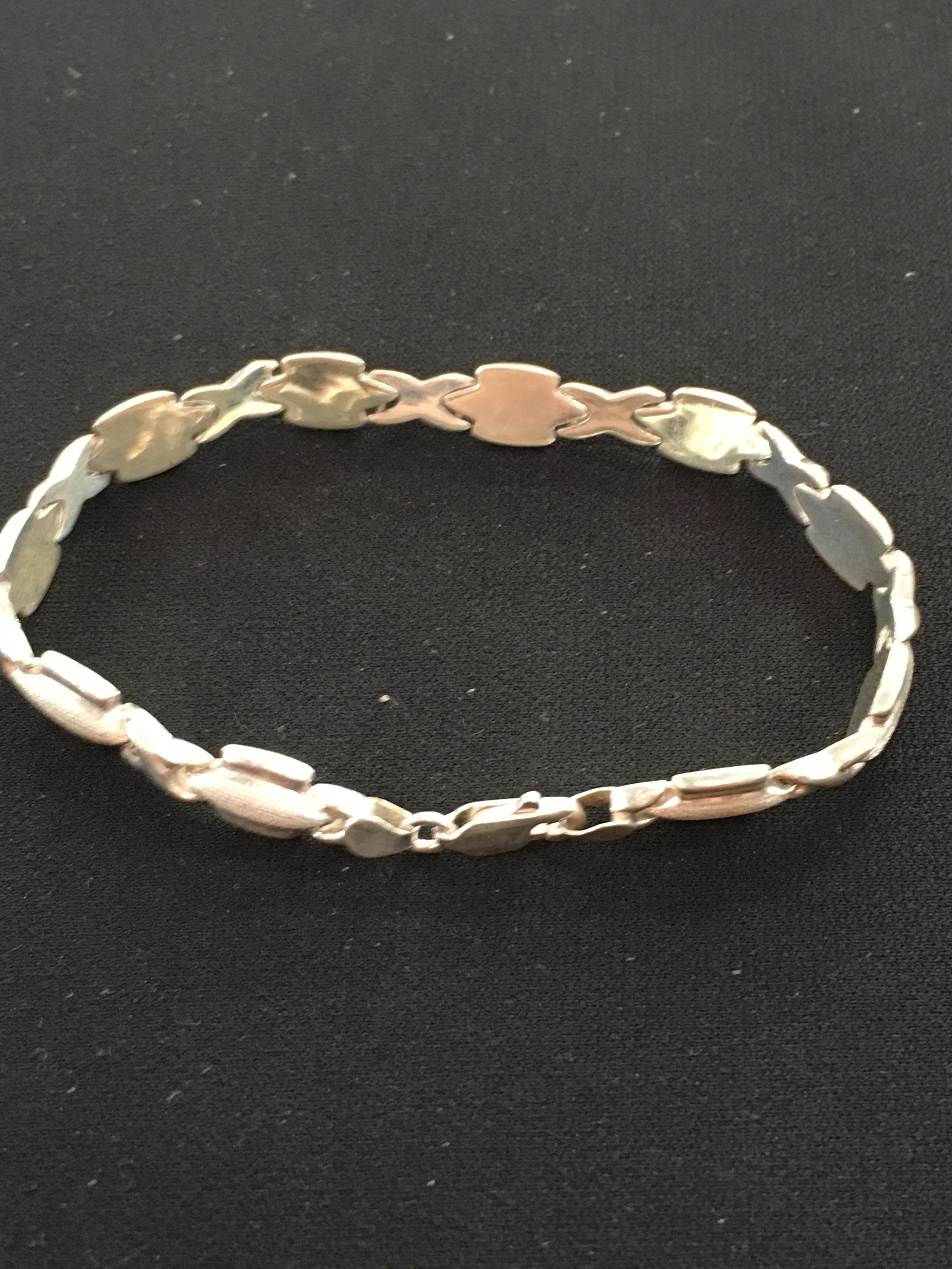 Modern Fashion Link Sterling Silver 7.5" Bracelet