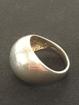 Large, Wide Sterling Silver Dome Ring Band - Size 7