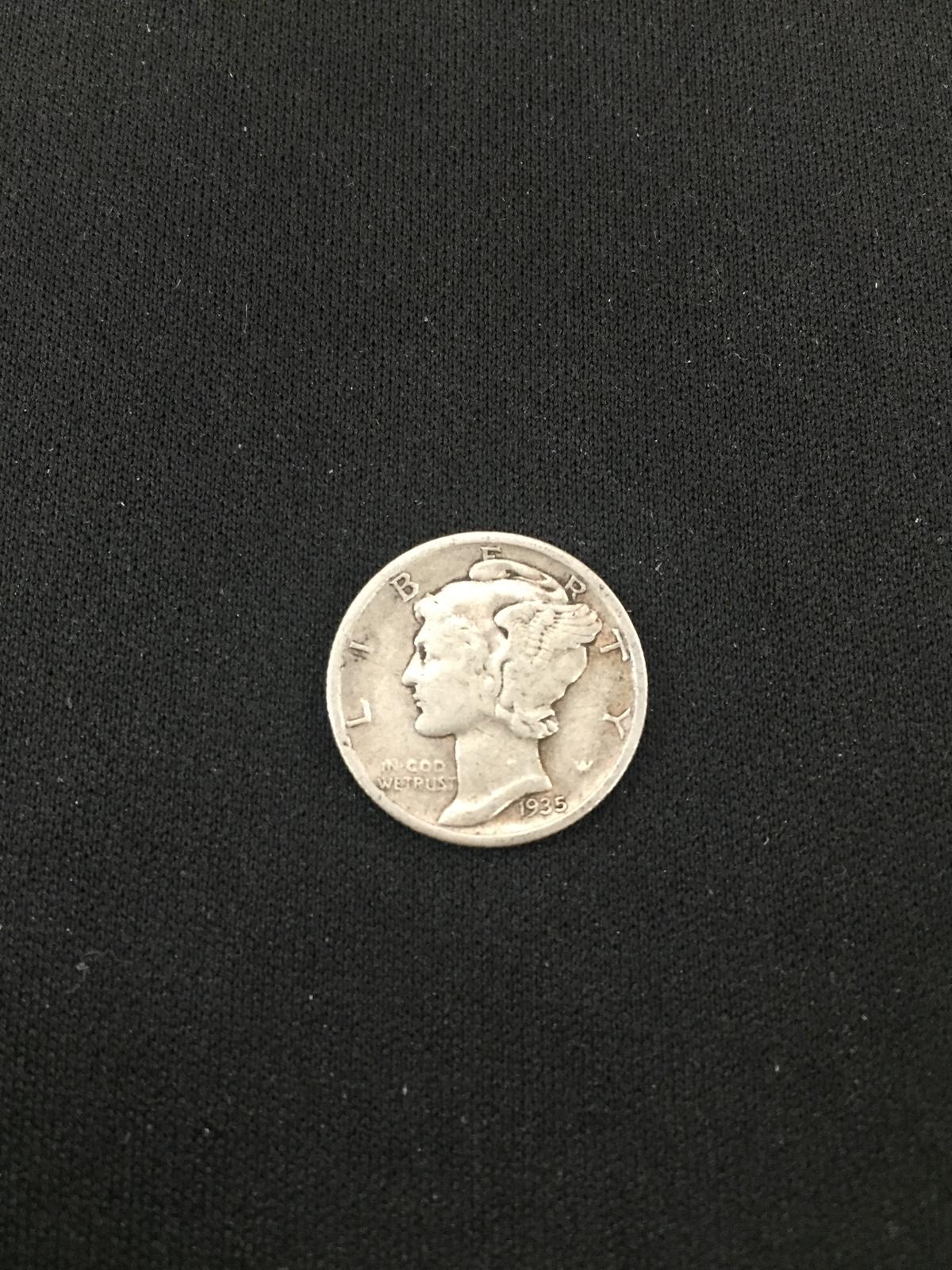 1935-United States Mercury Dime - 90% Silver Coin