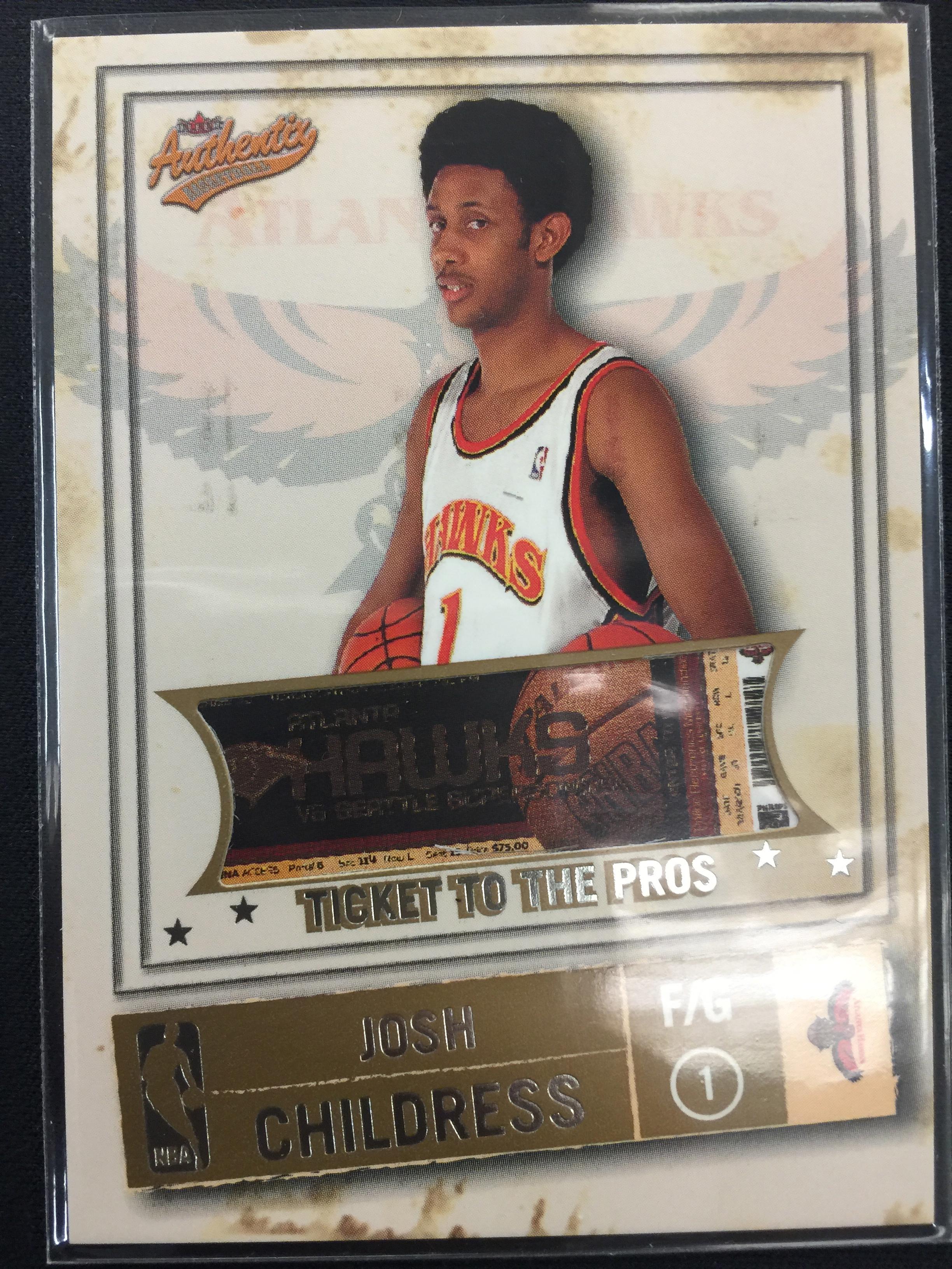 2004/05 FLEER Josh Childress Hawks Rookie Ticket Card /750