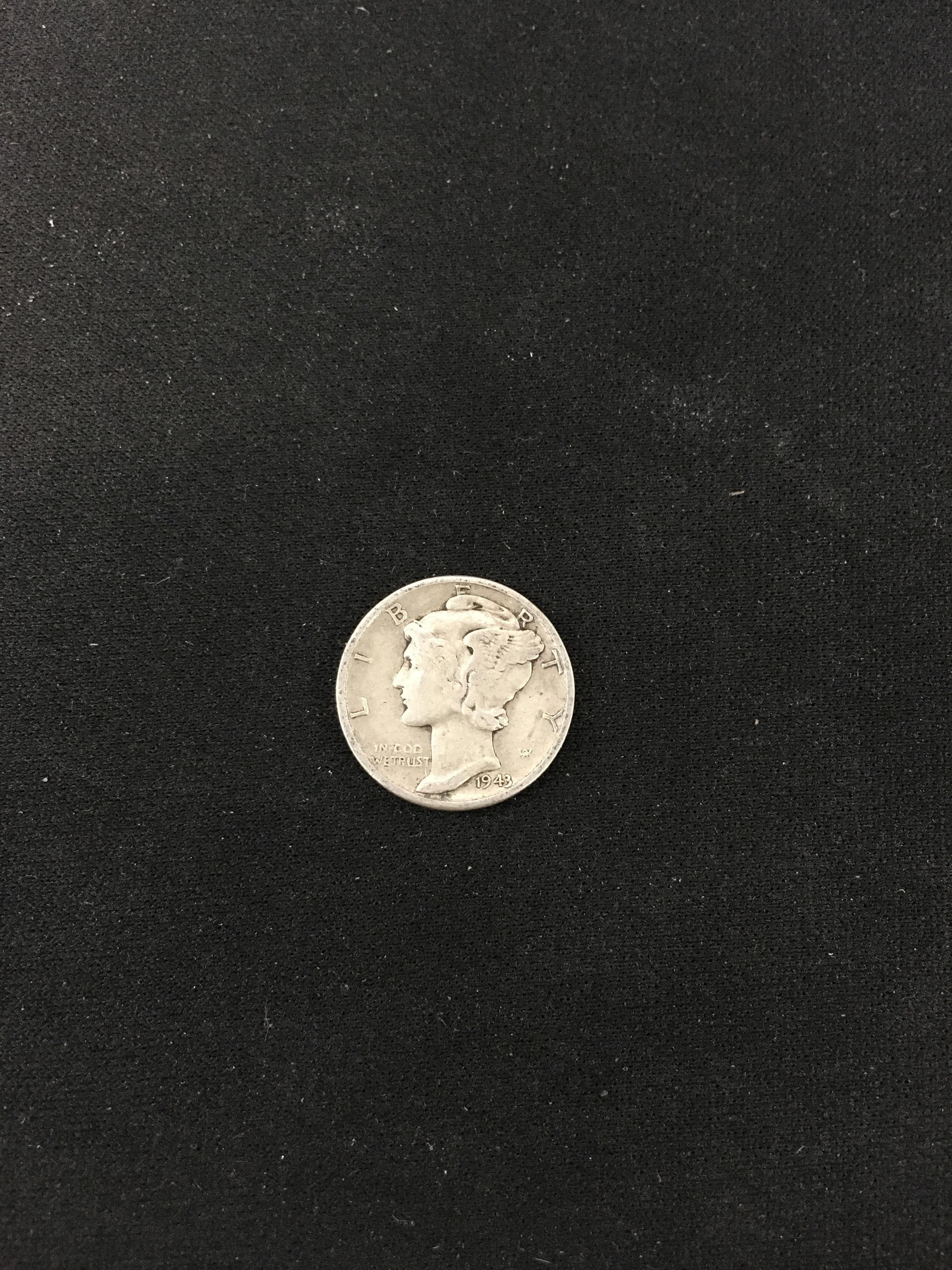 1943-United States Mercury Dime - 90% Silver Coin