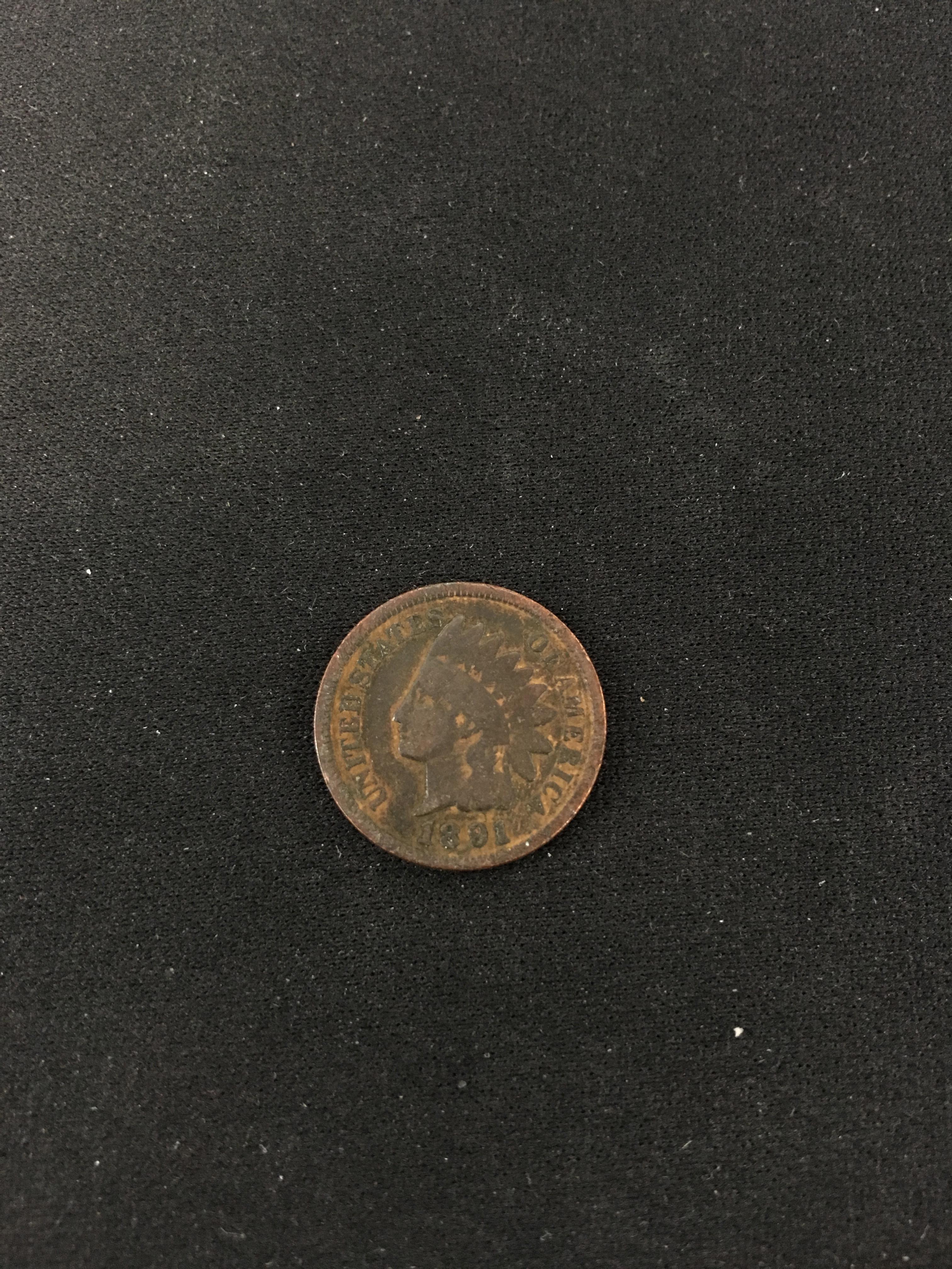 1891 United States Indian Head Cent Coin