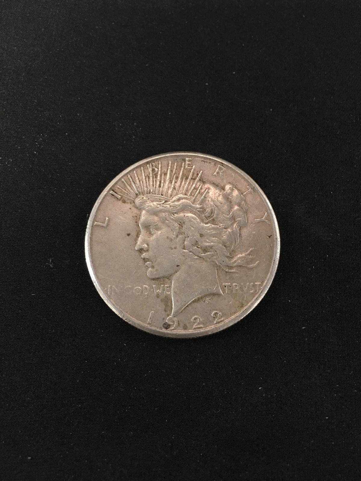 1922-S United States Silver Peace Dollar - 90% Silver Coin