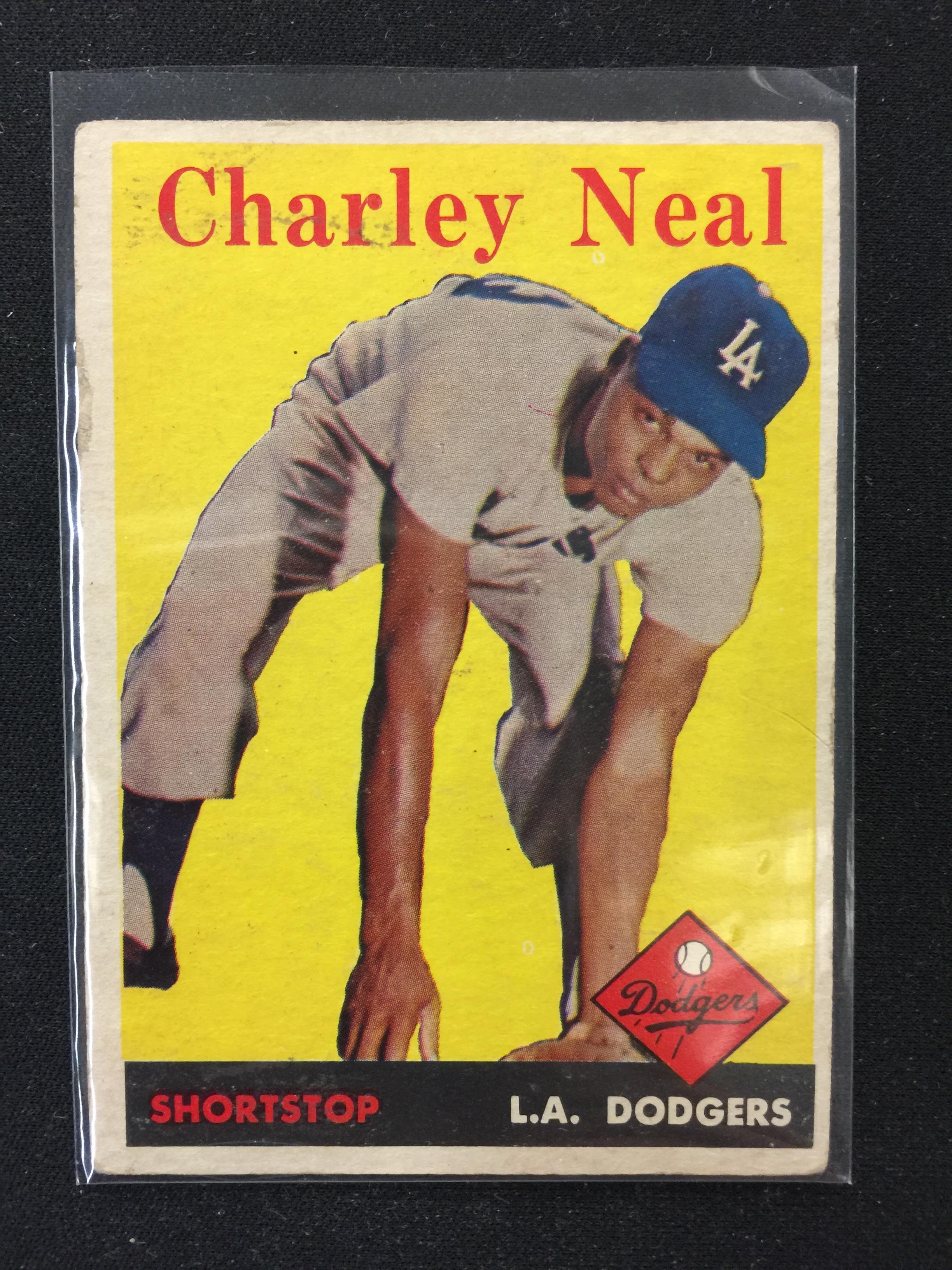 1958 Topps #16 Charley Neal Dodgers Vintage Baseball Card