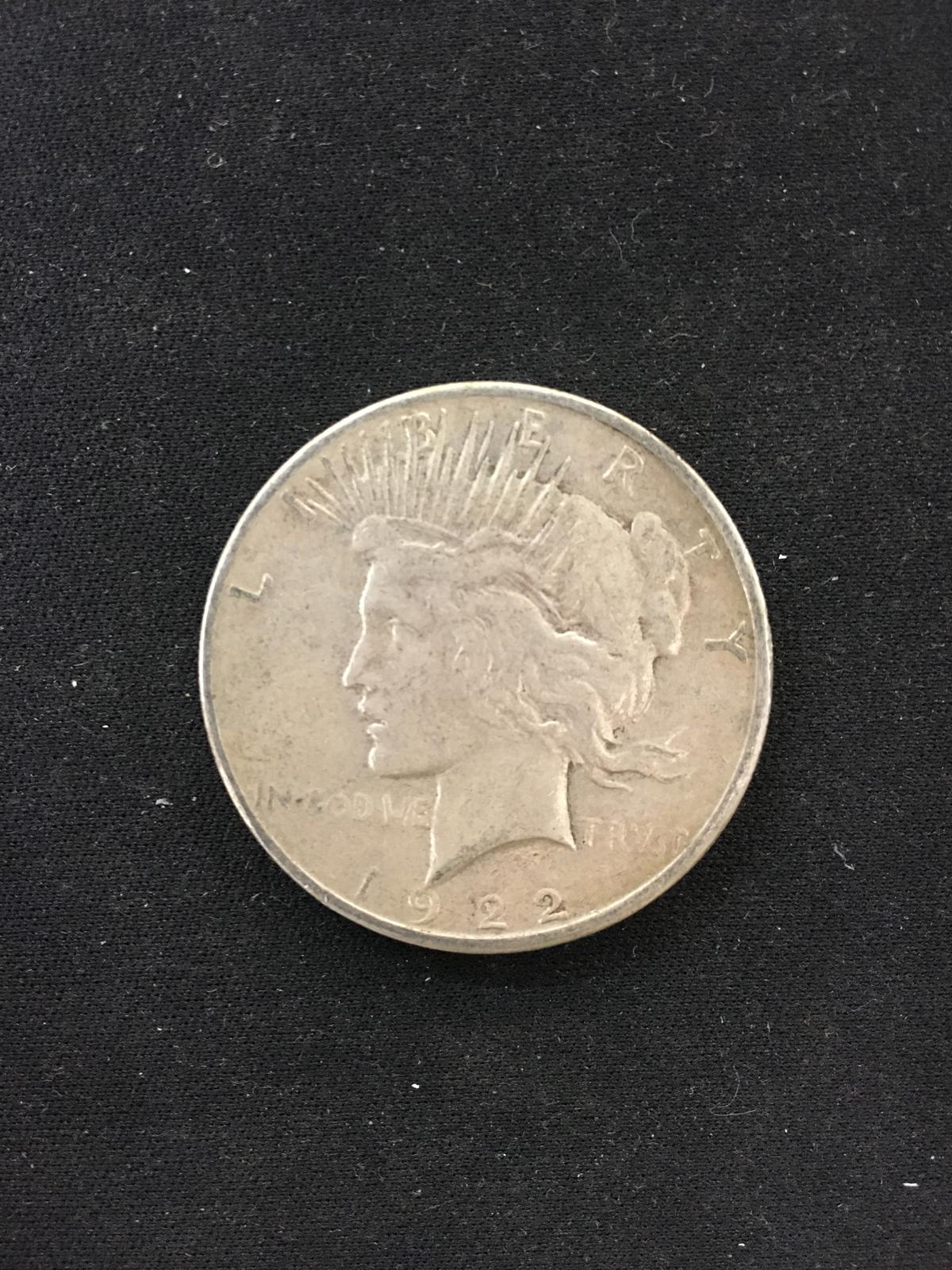 1922-S United States Silver Peace Dollar - 90% Silver Coin