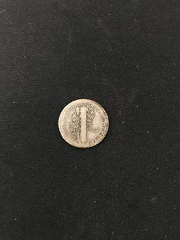 1919 United States Mercury Silver Dime - 90% Silver Coin